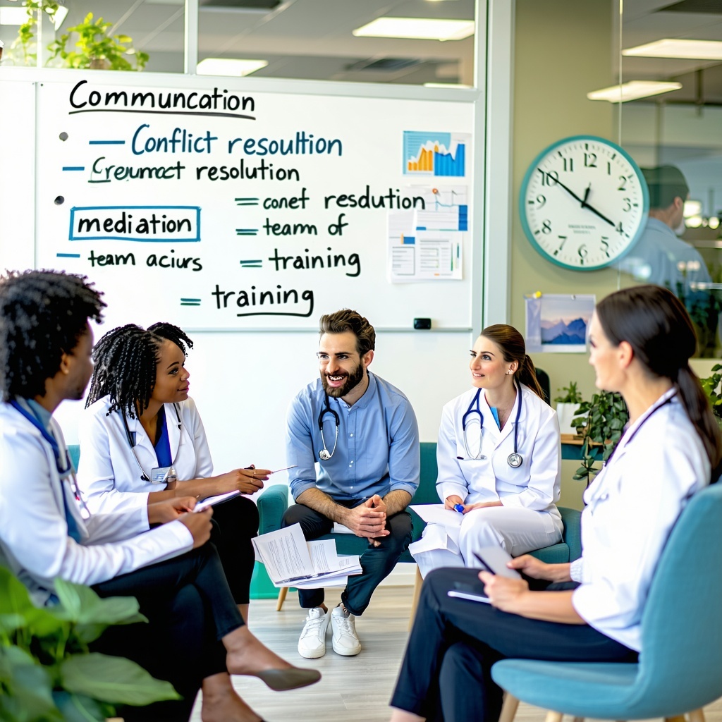 Medical Office meeting about conflicts in the office